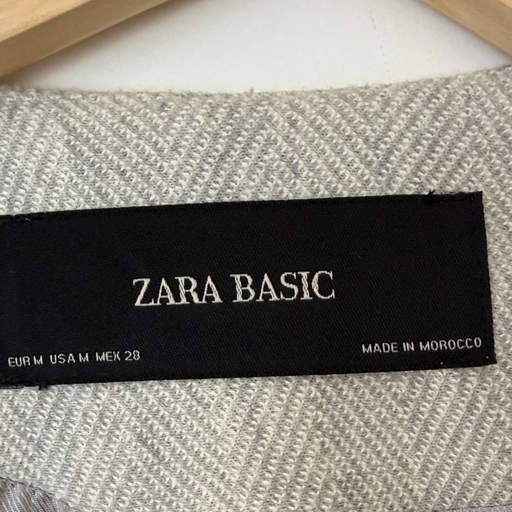 Zara Light Gray Women's Coat Collarless Size Medium - Picture 2 of 5